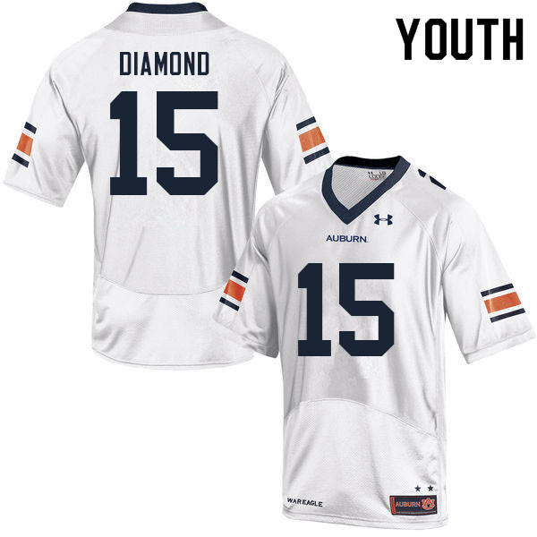 Youth Auburn Tigers #15 A.D. Diamond White 2021 College Stitched Football Jersey